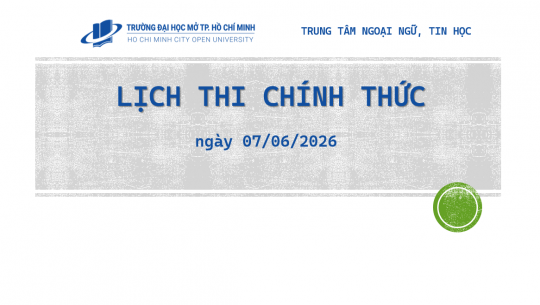 Lịch thi VSTEP ngày 07/06/2026